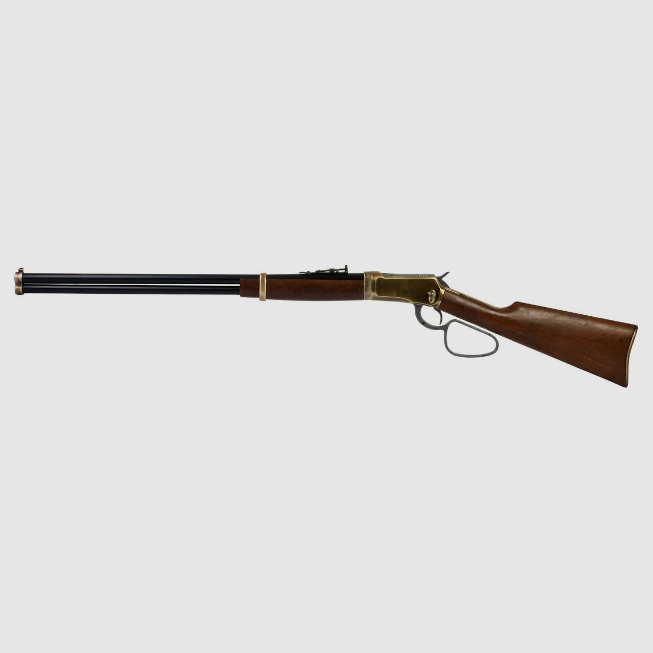 Deko Westerngewehr Kolser Winchester Mod. 92 Carbine Long Range USA 1892 voll beweglich LĂ¤nge 108 cm messing