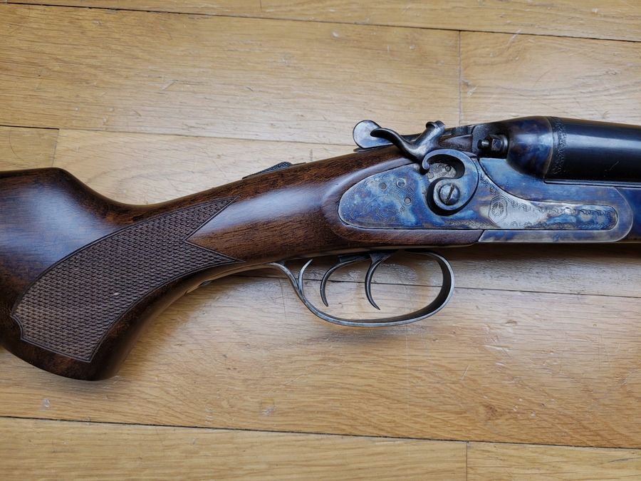 Sehr schönes Coach Gun – in 12/76 – italienische Fertigung von ARAL in hoher Qualität für HEGE – sehr schönes Holz – Spiegel-Läufe – prächtige Brünierung – Prüfung 1370 bar – ambidextrisch – in hervorragendem Zustand!, Bild 25 von 29