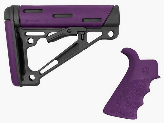 Hogue Stock Hogue AR15 OMCB Mil-Spec z gripem Fioletowy
