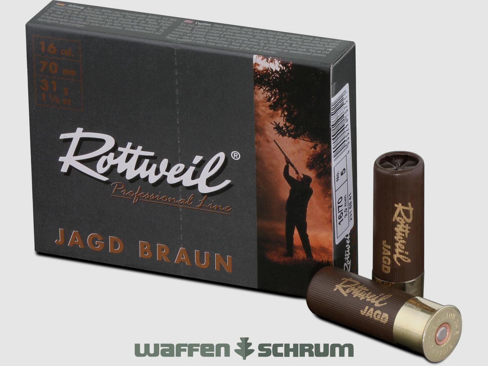 Rottweil 16/70 Jagd braun Plastik 3,0mm - 31g