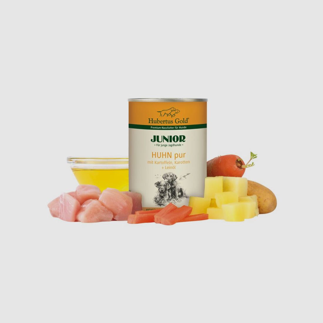 Hubertus Gold Junior Huhn pur mit Kartoffeln und Karotten 400g