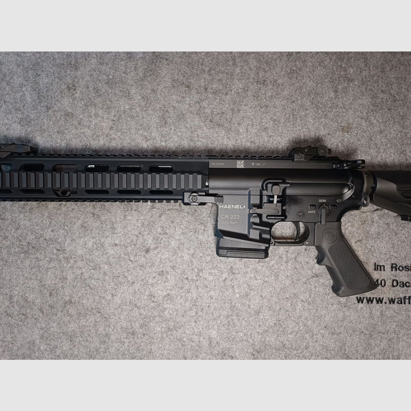 C.G. Haenel CR223 noir avec 16,75" avec crosse Oberland Arms
