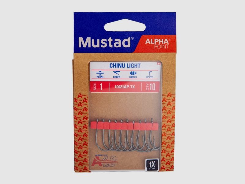 MUSTAD CHINU LIGHT Haak 10021AP-TX, afbeelding 1 van 2