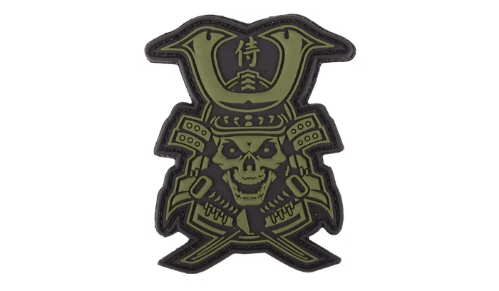 3D-patch – Samurai-schedel – Groen – 101 Inc., afbeelding 2 van 2