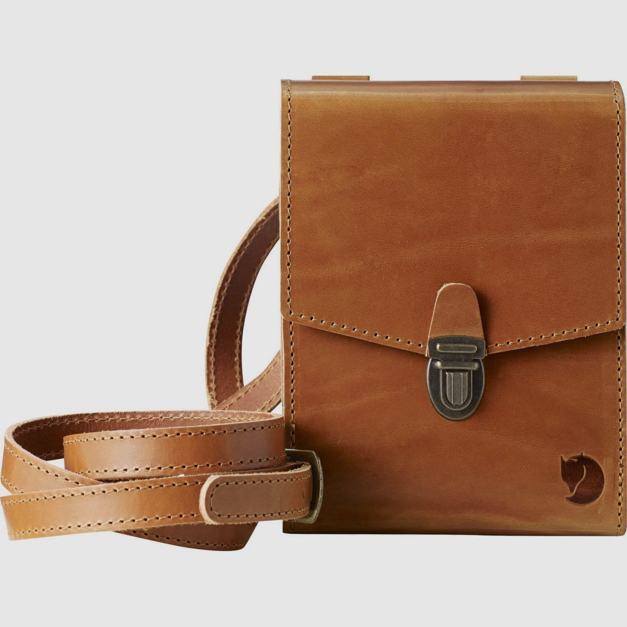 Fjällräven Singi Borsa per Binocolo Bino Bag in Pelle Cognac