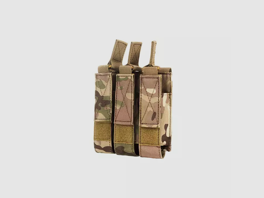 3er "offen mit Strapse" Magazinpouch "M5/M7/M9", für Molle&Gürtel (Multicamo)