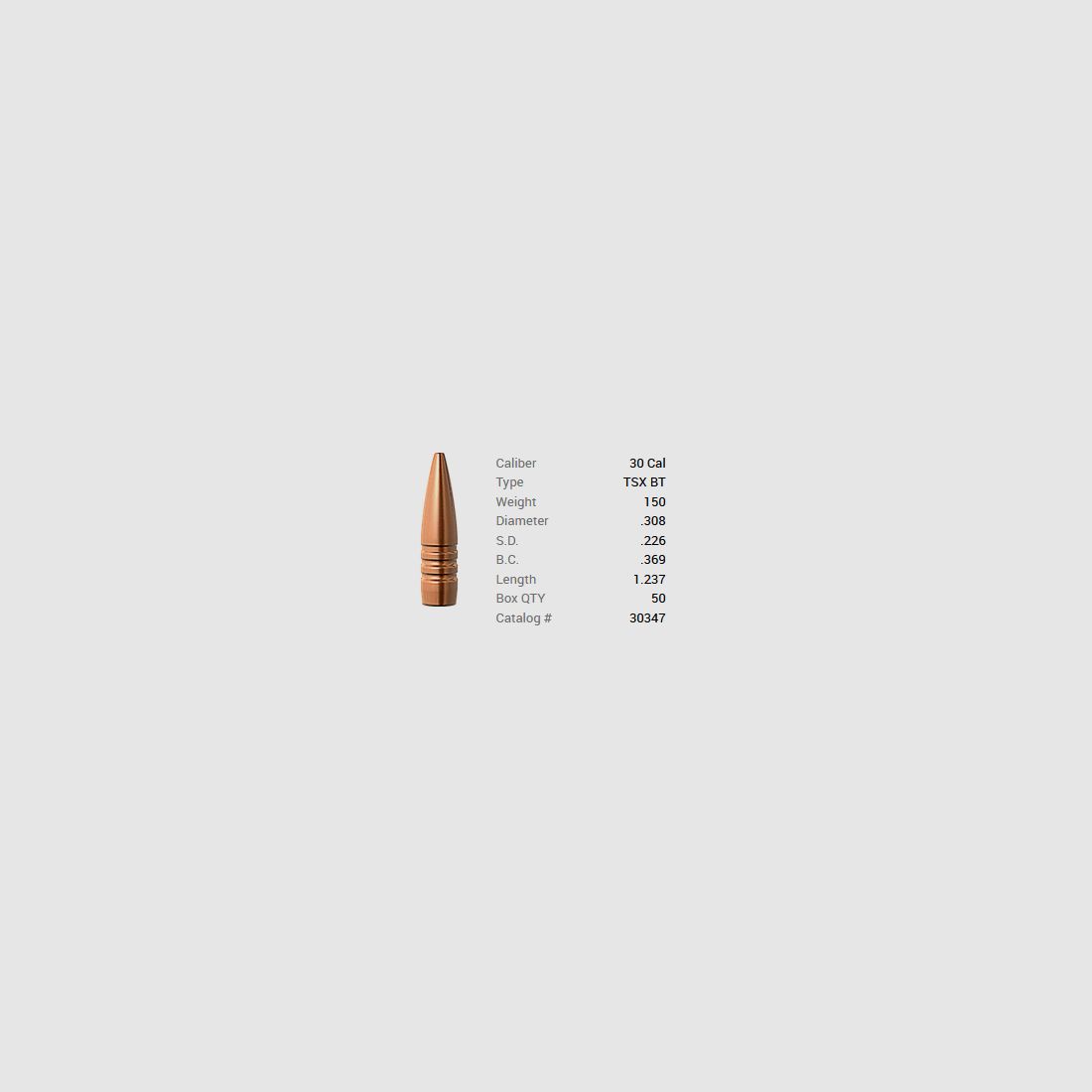 Barnes Geschoss .30/.308 150GR TSX BT 50 Stück
