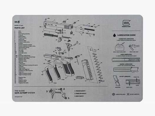 GLOCK GLOCK Waffenreinigungsunterlage Glock 17 Gen5 grau