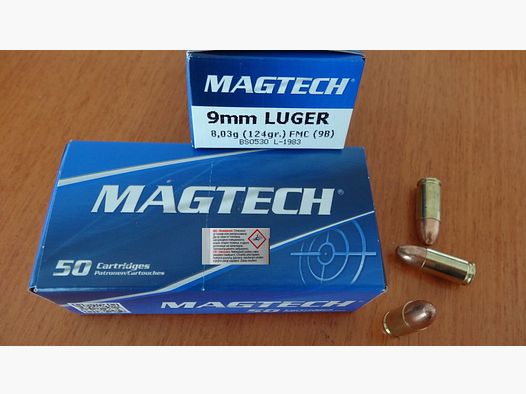 Magtech 1000 Stück Patronen Magtech-9mm Luger FMJ