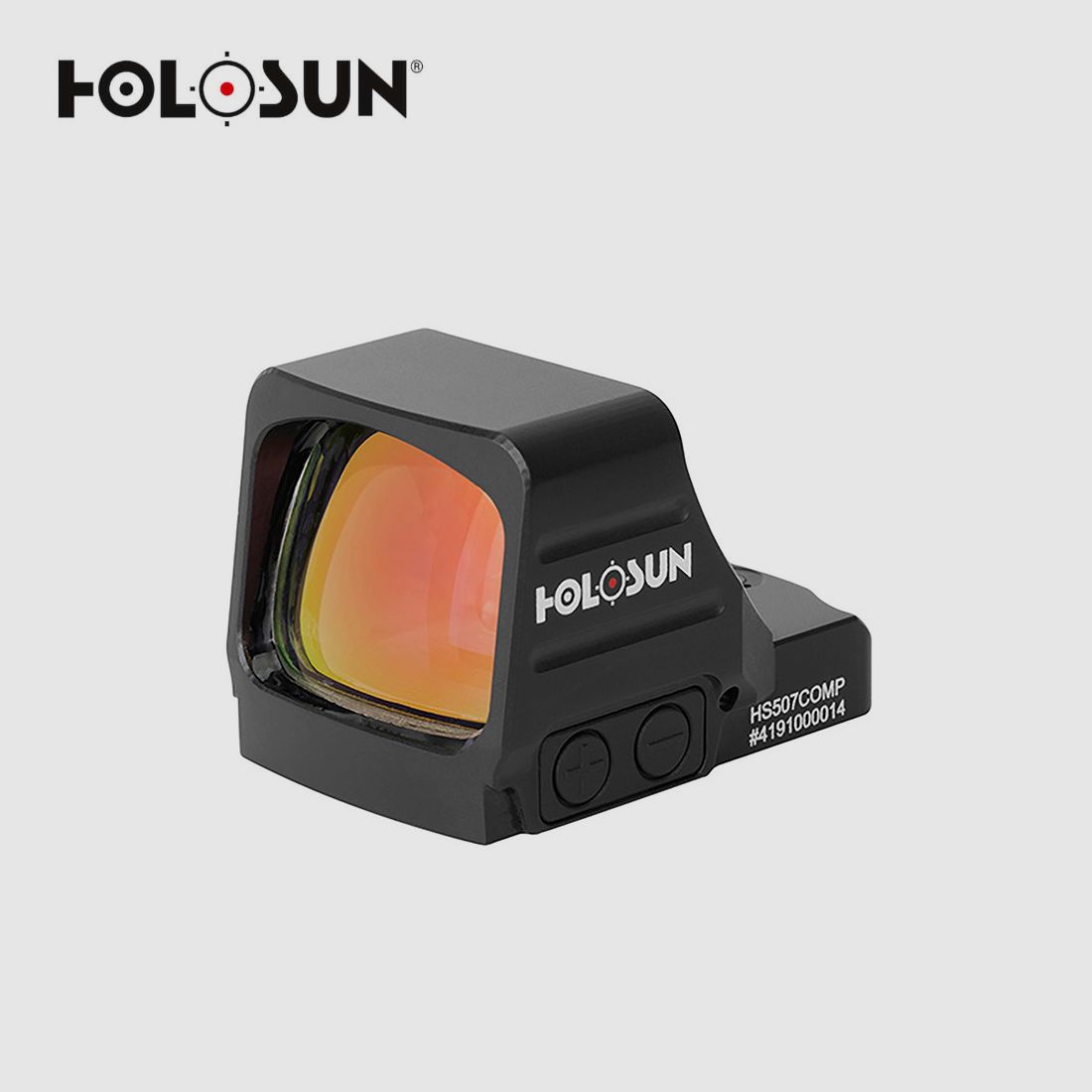 HOLOSUN HS507COMP Offenes Reflex Rotpunktvisier + wechselbarem 2MOA Punkt, 8/20/32MOA Kreis Absehen, schwarz, Jagd, Sportschießen Softair, tactical mini