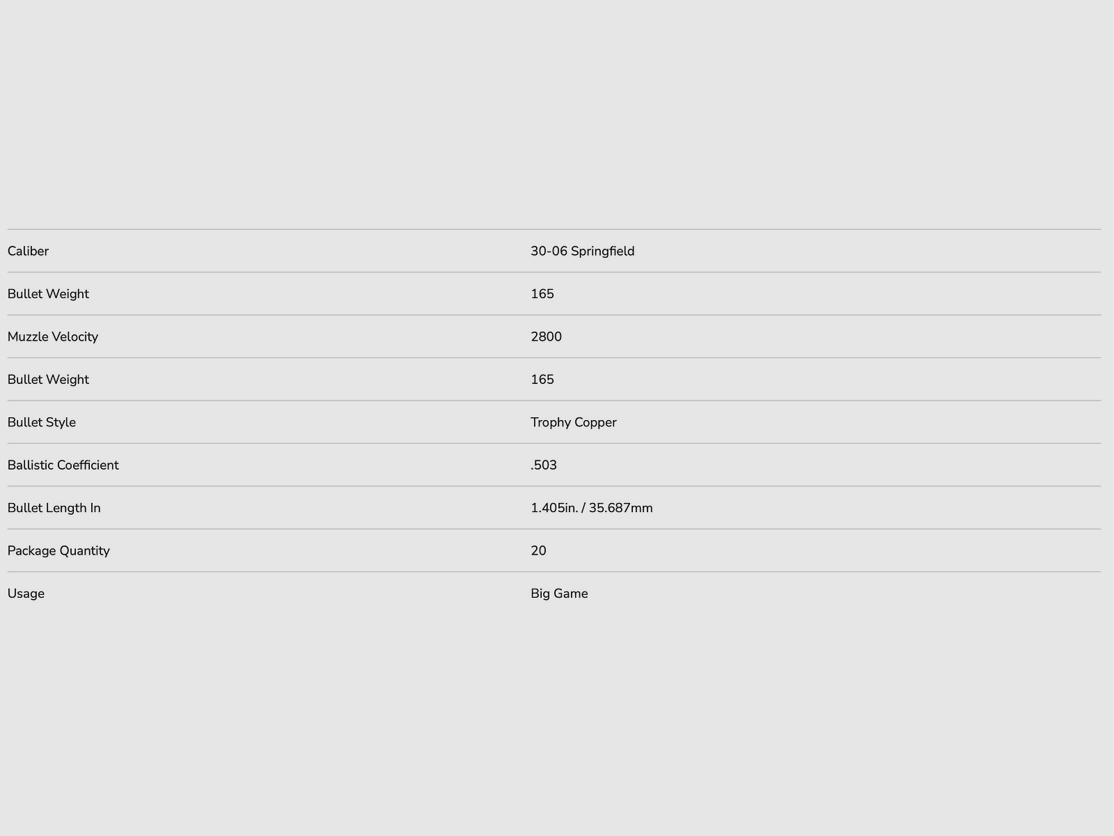 Federal Ammunition P3006TC2 .30-06 Spr. Trophy Copper lead-free 10.7g/165grs.
