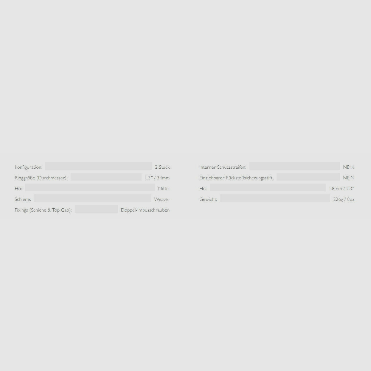 HAWKE 23031 2 Stück Ringmontagen 34 mm Precision Steel Weaver Mittel Lever