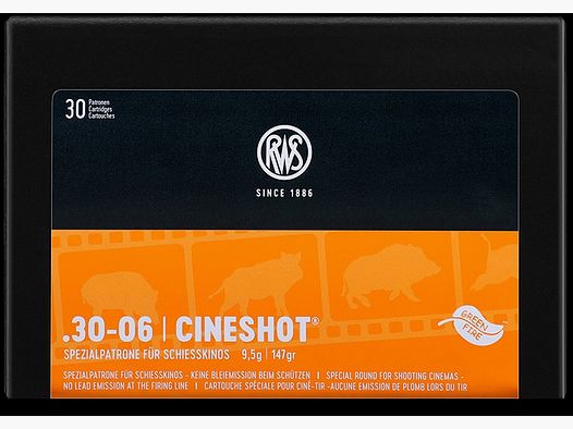 RWS .30-06 Spr. Cineshot 9,5g 147grs. Munición para armas largas 30 piezas