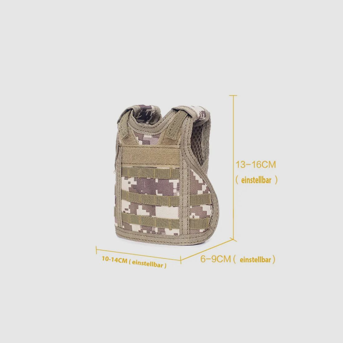 Mini Schutzweste für Bierflasche / Weinflasche / Thermosflasche - Digital-Desert