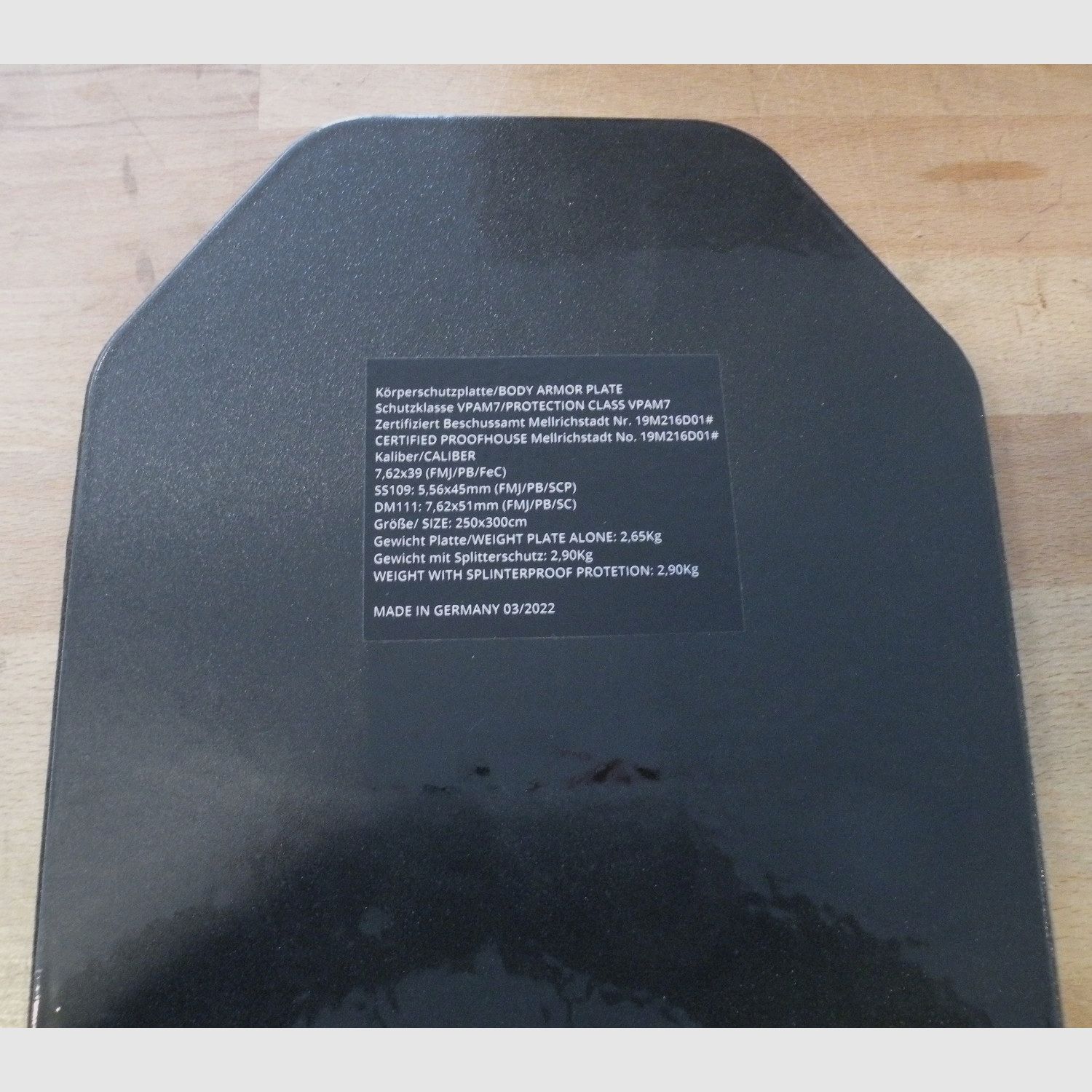 Nośnik płyt z 2 niezależnymi stalowymi płytami, klasa ochrony VPAM 7 (.308 Win.), tylko 8 KG