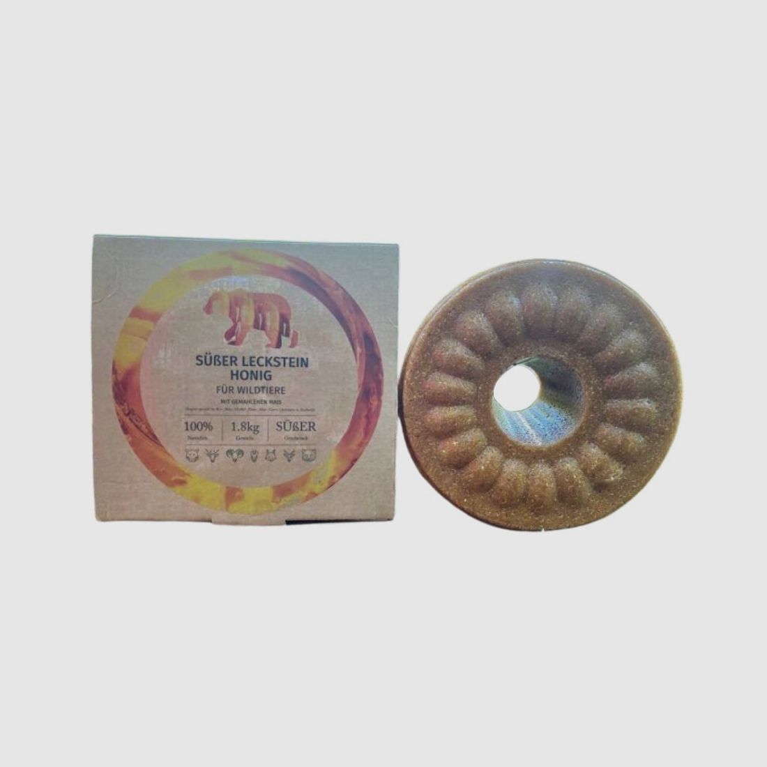 Wildlutscher Leckstein süßer Honig  mit gemahlenem Mais 1,8 kg