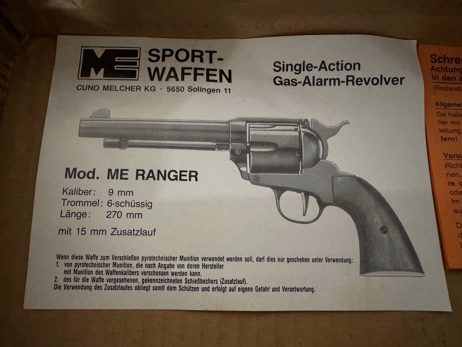 Sammlerstück!!! ME Ranger / SAA Nachbau * 9 mm  * PTB 419 mit Zubehör SSW Schreckschuss