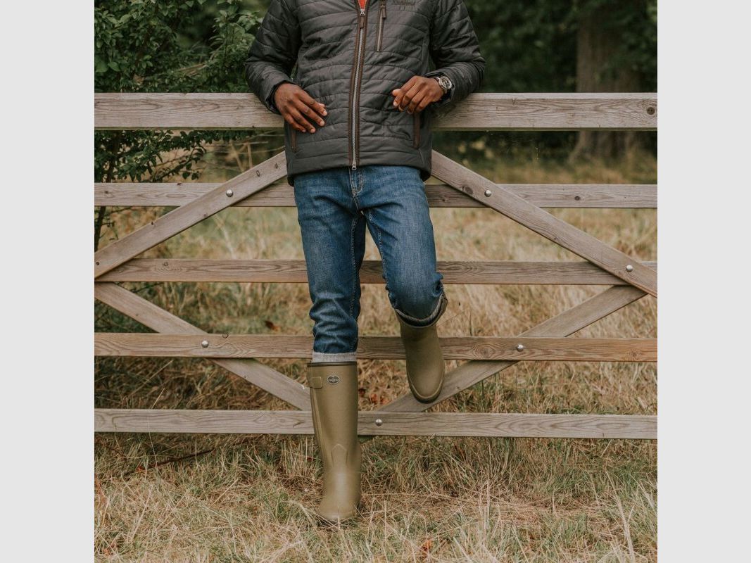 Le Chameu Herren Gummistiefel Chasseur mit Neporenfutter Vert Vierzon