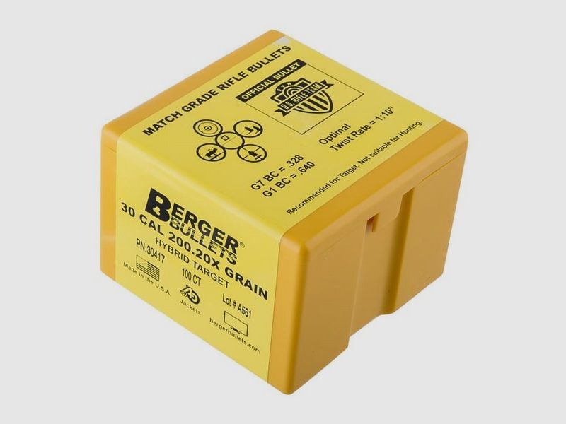 BERGER BULLETS HYBRID TARGET 30 CALIBER (0.308″) 200.20X HYBRID BT 100/BOX