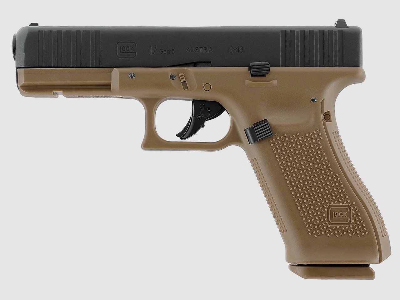 CO2 Pistole Glock 17 Gen5 Coyote Blow Back Metallschlitten Kaliber 4,5 mm BB (P18)