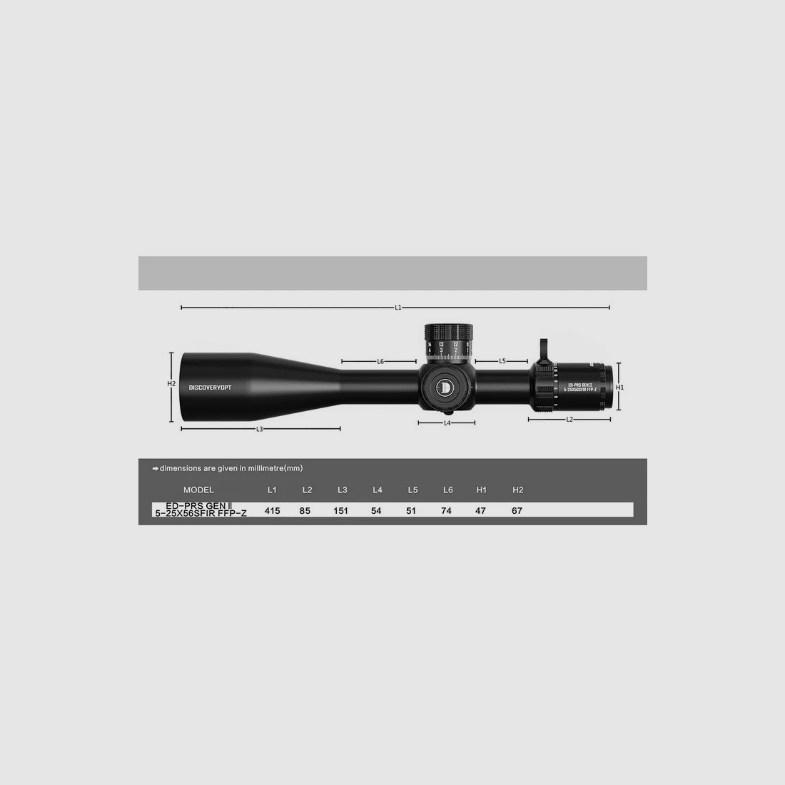 DISCOVERY OPTICS ED-PRS GEN 2 5-25X56SFIR FFP-MRAD riflescope no Kahles Vortex Sightron Nightforce Athlon