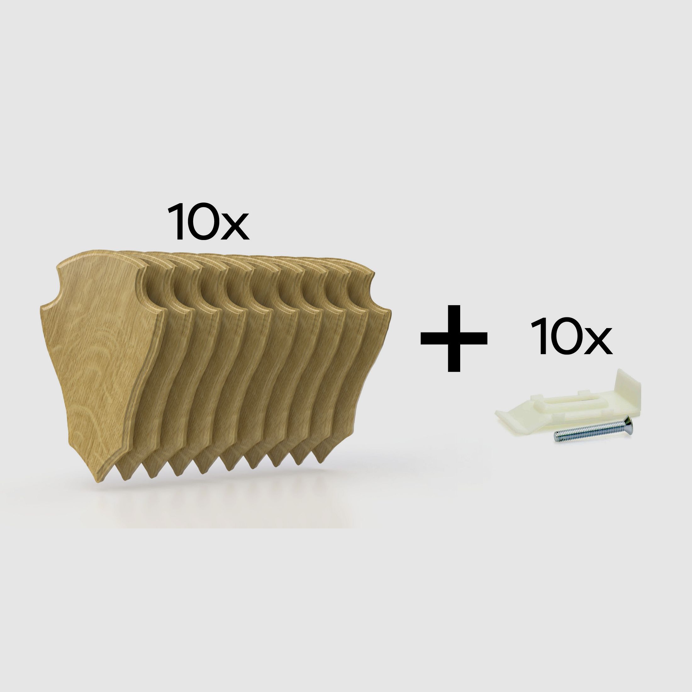 10x Trophäenschild für Rehbock 22x13 hell (Eiche 2)