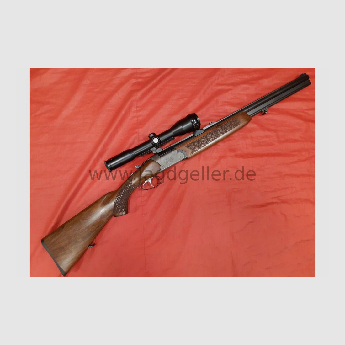 Escopeta de dos cañones Brünner Mod. 502.3 cal. 7x65R y 12/70 con 6x42 Frankonia- 12/70;7x65R