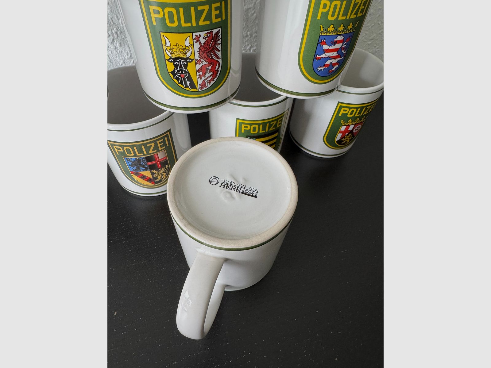Police coffee mugs from various German states with coats of arms, new, image 3 of 6