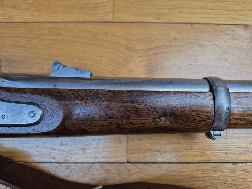 Seltenes Springfield 1861 Gewehr von Cadet – Colt Hartford 1862 – Kal. .58 mit gezogener Lauf für Minié-Geschoss – Mechanik, Markierungen und Lauf mehr als ausgezeichnet – Gewehrriemen – Hervorragend! TBE++, Bild 6 von 32