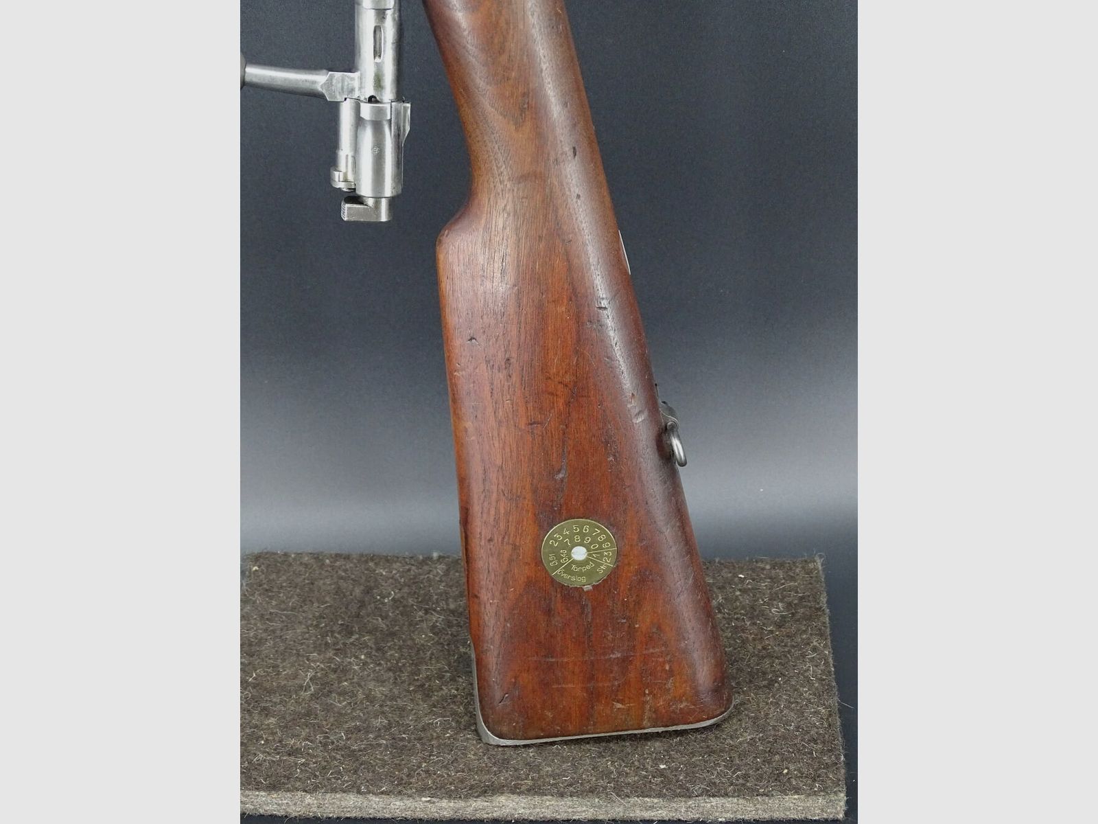 Carl Gustafs Stad Zweedse Mauser M96 kaliber 6,5x55 BJ 1917 met diopter M96 met originele diopter