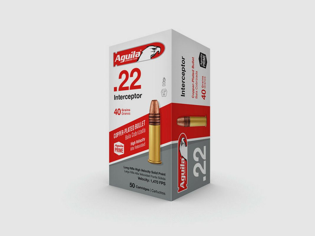 AGUILA AGUILA 22LR INTERCEPTOR HV KUPFERBESCHICHTET SP 40 GRS/2,6 GRAMM, Bild 1 von 2