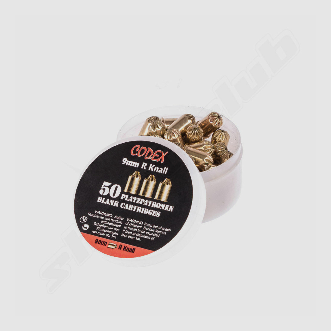 Albrecht Kind GmbH Codex 9X17 R.Knall Revolver Platzpatronen, 9mm, 50 Stk