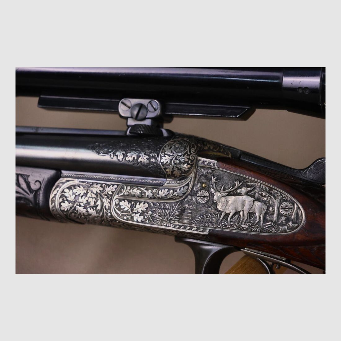 Zehner FFM Doppelbüchse // Exklusiv // Ejektor! // Tolle Gravur und Schaftholz !!