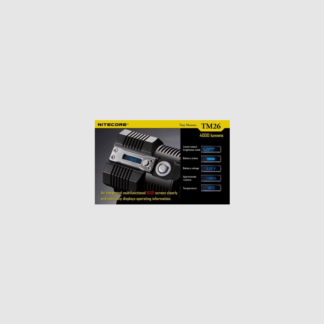 Lampe torche Nitecore TM26 Tiny Monster 4000 lumens, image 10 sur 31