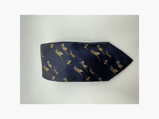 Robert Keyte tie 100% silk blue design of rising pheasant