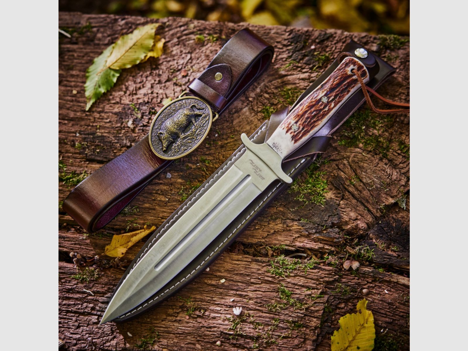 Nóż i pasek 2007497 Hatz-Watz Boar Hunter z paskiem