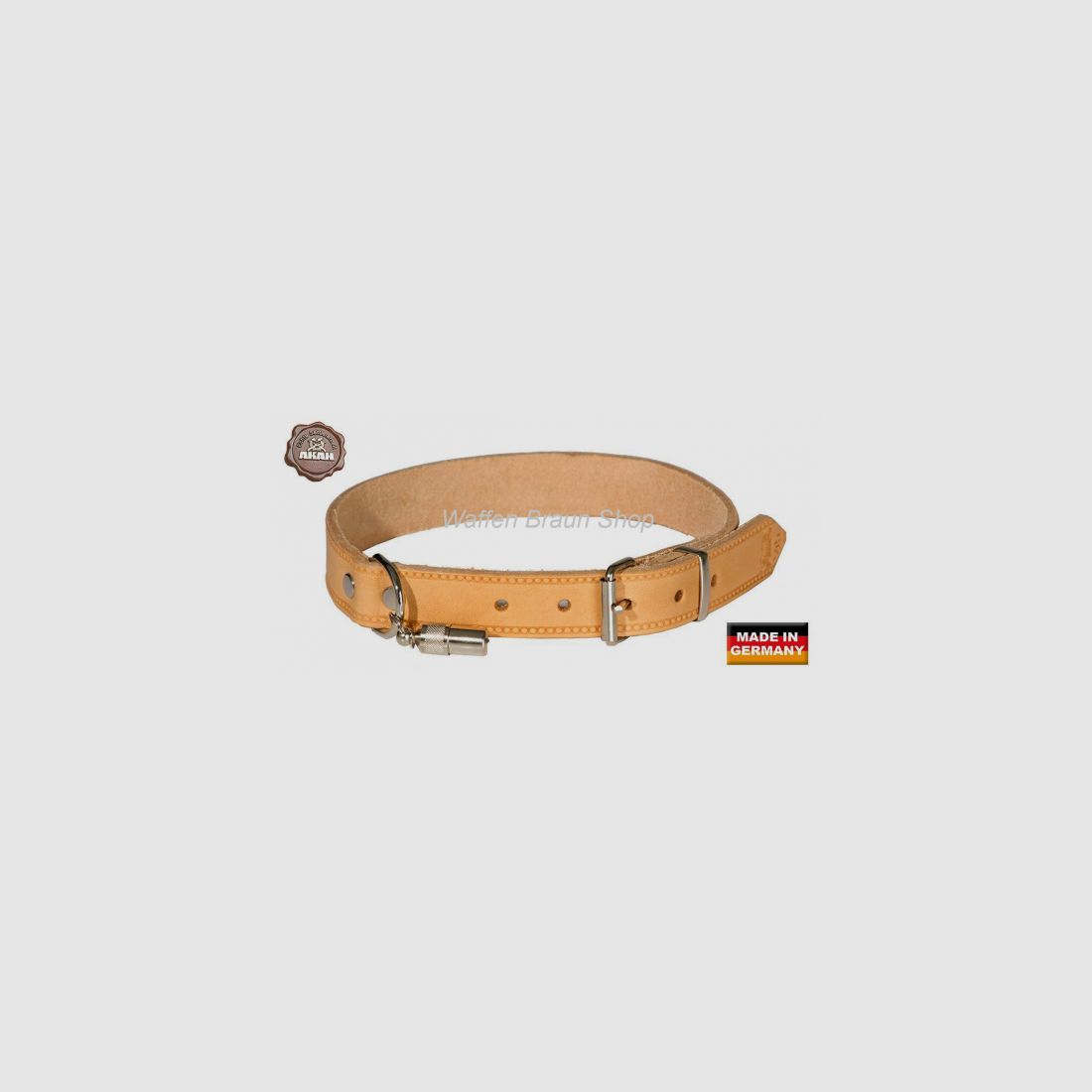 AKAH Halsband genietet aus Fahlleder