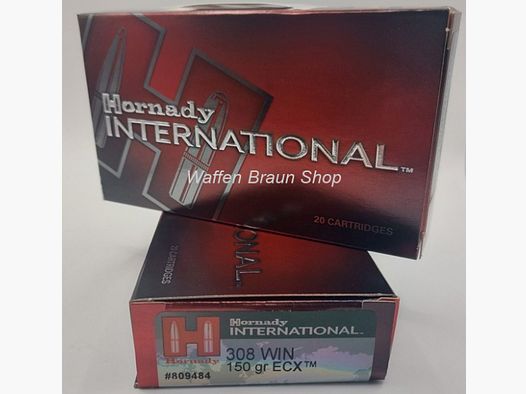 Hornady Cal. .308 Win 150gr ECX 20 piezas