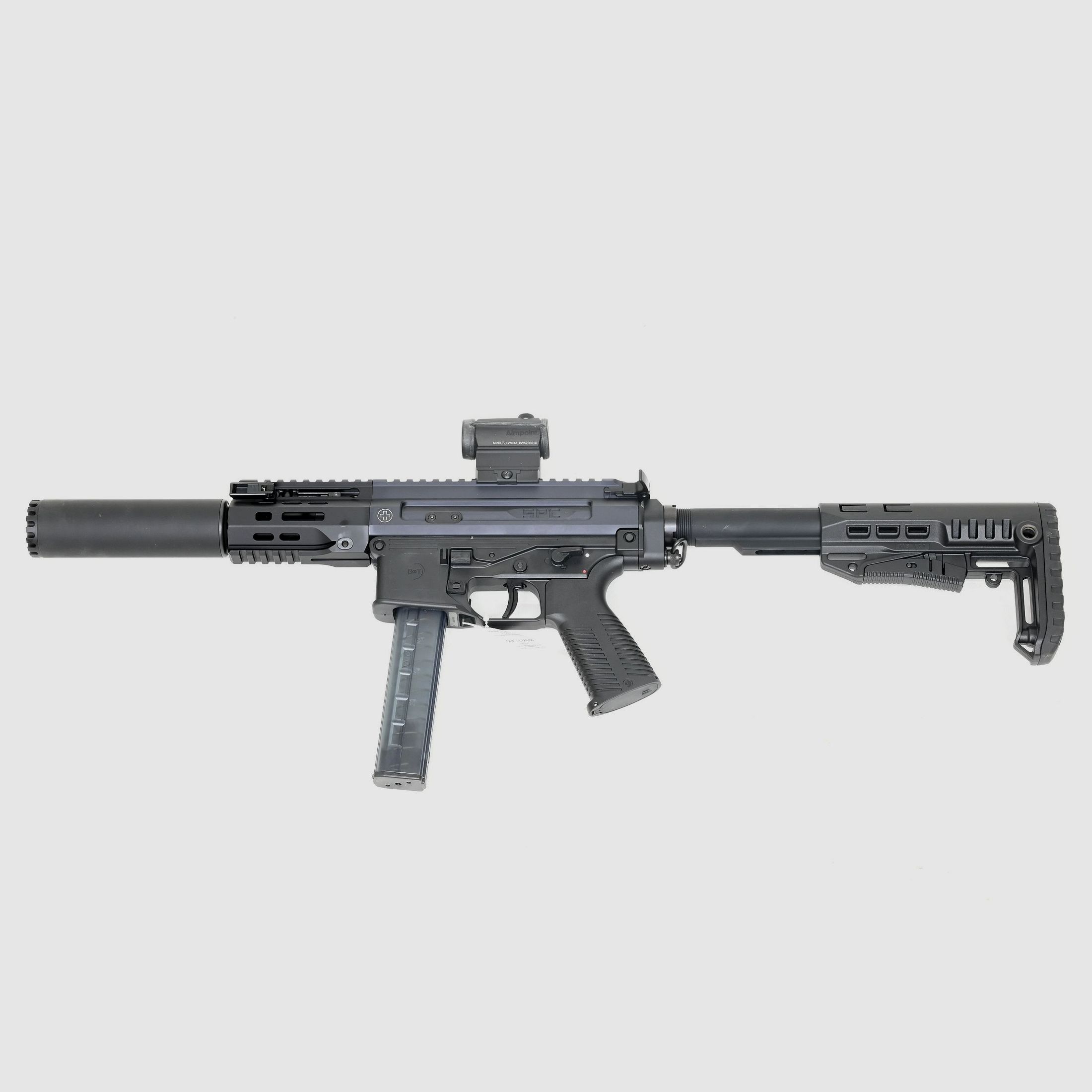 SL Gewehr B&T SPC9 SD PRO, Schwarz, 9×19, integrierter Schalldämpfer, Aimpoint Acro P-2, Bild 2 von 4