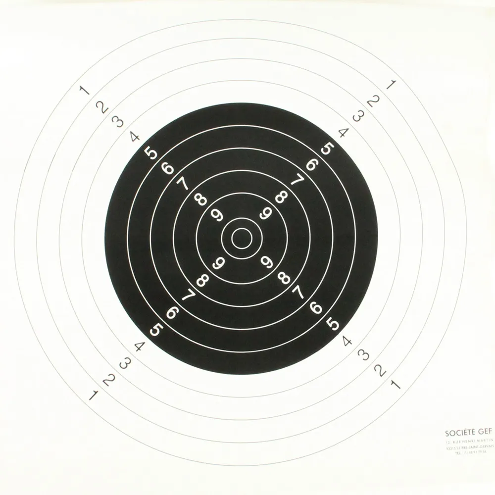 Cible Carabine C300 réduction 200 carton 80x80cm L’Unitée