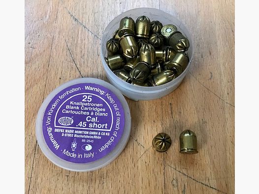 Blank cartridges .45 Short Blank cartridges 25 pcs