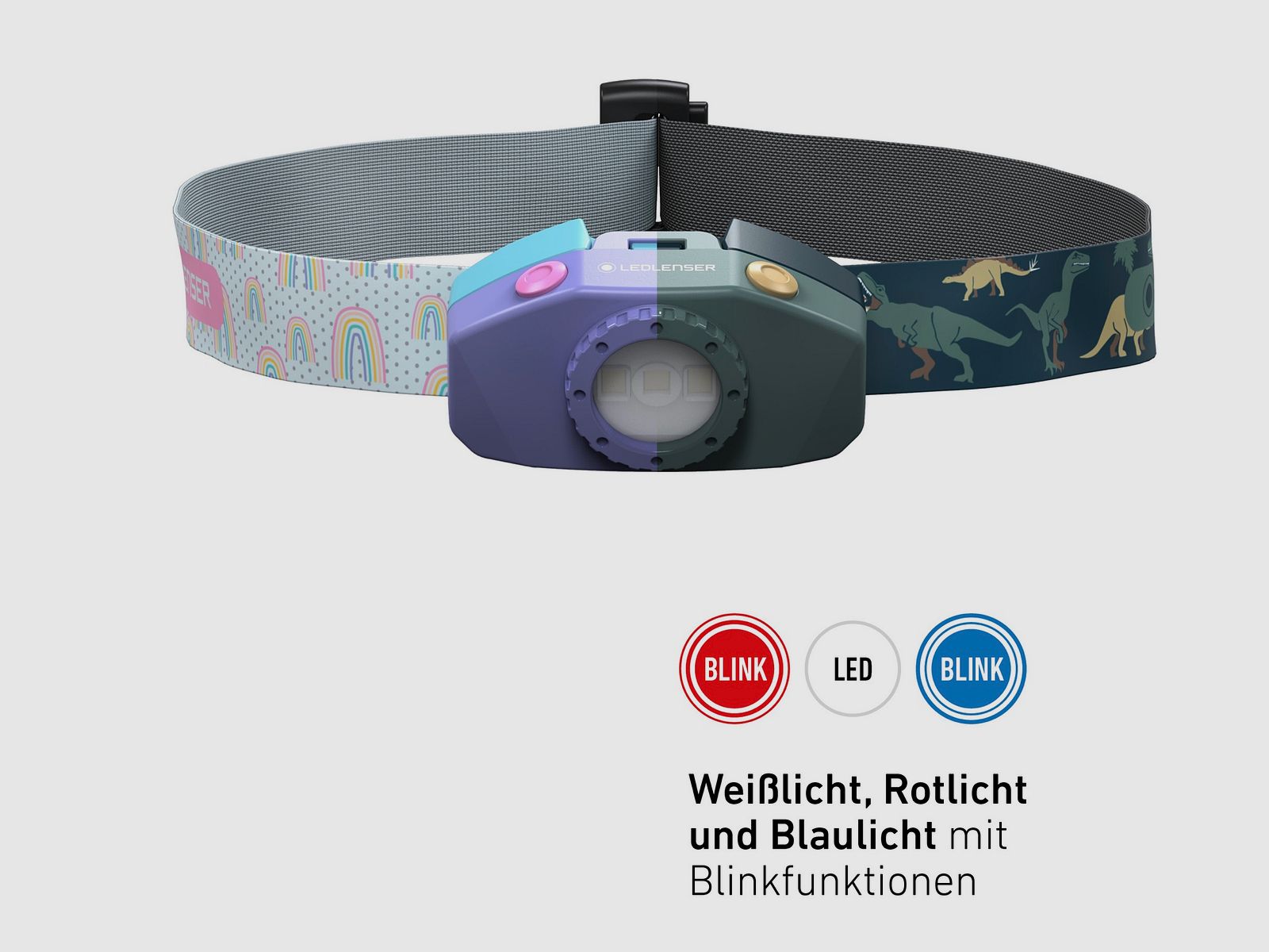 Ledlenser 502538 Lampada frontale per bambini KIDLED2 viola 40 Lumen