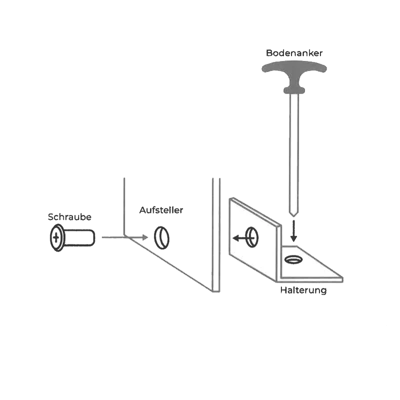 Ensemble de supports au sol pour animaux (aluminium), image 4 sur 4