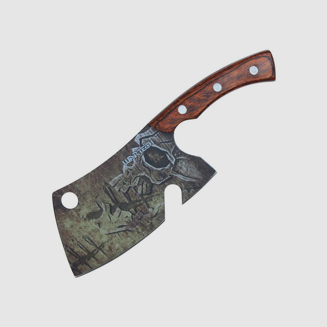 Hunting axe death with motif on the axe blade