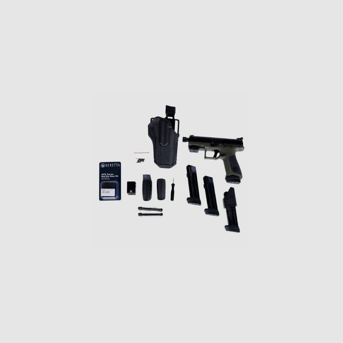 Pistole Beretta APX A1 Tactical / 9mm / oliv mit viel Zubehör