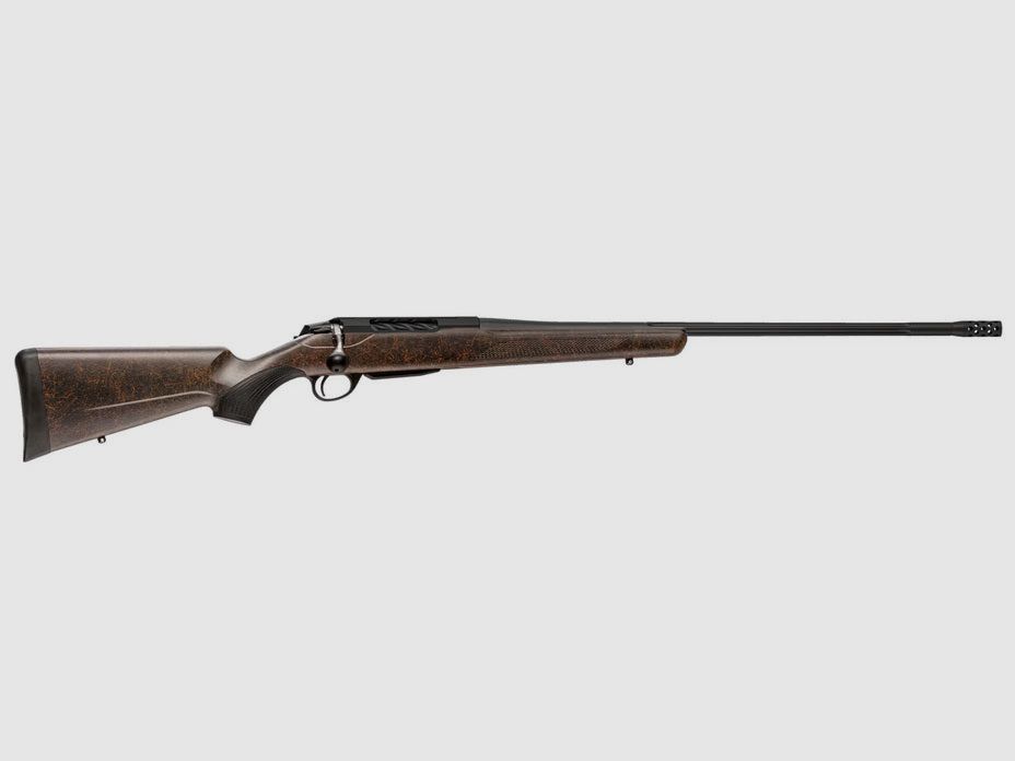 TIKKA T3x LITE ROUGHTECH EMBER 7mm PRC, schwarz, Lauflänge 24,3“ kanneliert mit Mündungsbremse, Verschluss kanneliert, Drall 8", Direktabzug, 3 Schuss, schwarzer Synthetikschaft mit orangem Dekor, ohne Visierung, MG 5/8"-24, Bild 1 von 2