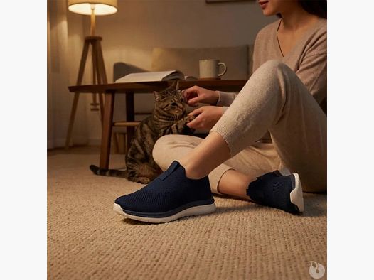 Baskets femme bleu marine sans lacets textile 36-42