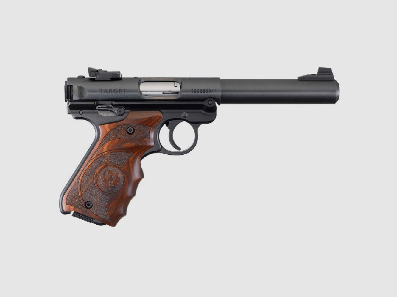 Ruger Pistole, Mark IV Target, .22 LR, Blued, 5.50", Target Laminate Grip, 10 Schuss