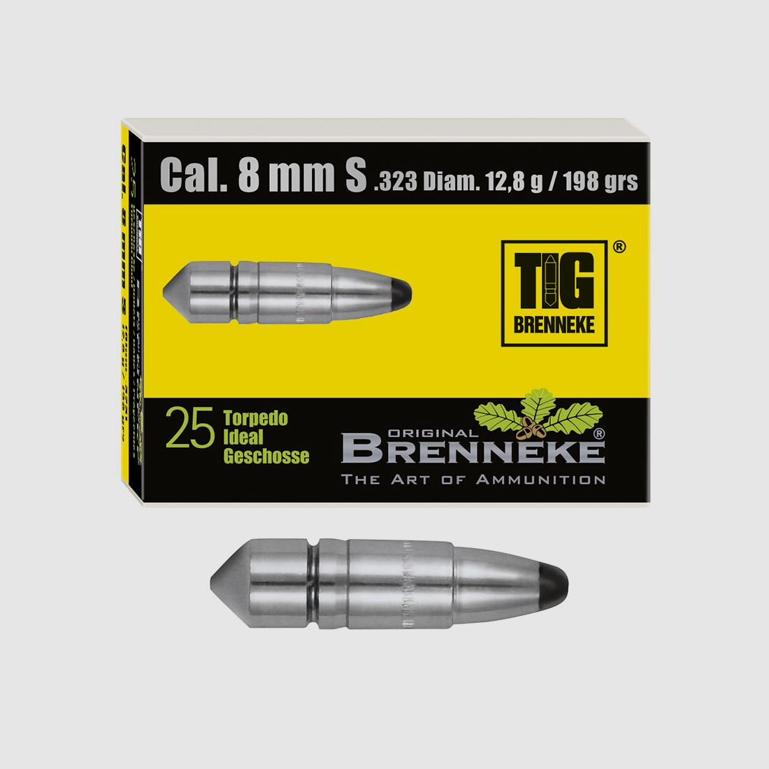 Balle Brenneke 8mm S (.323) TIG 12,8g / 198grs 25 pièces
