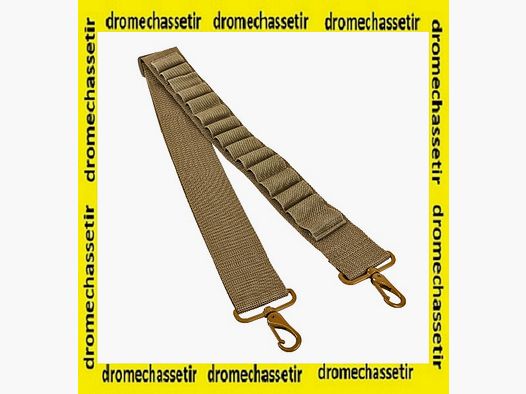 bretelle cartouchiere 15 cartouches pour fusil calibre 12, Tan